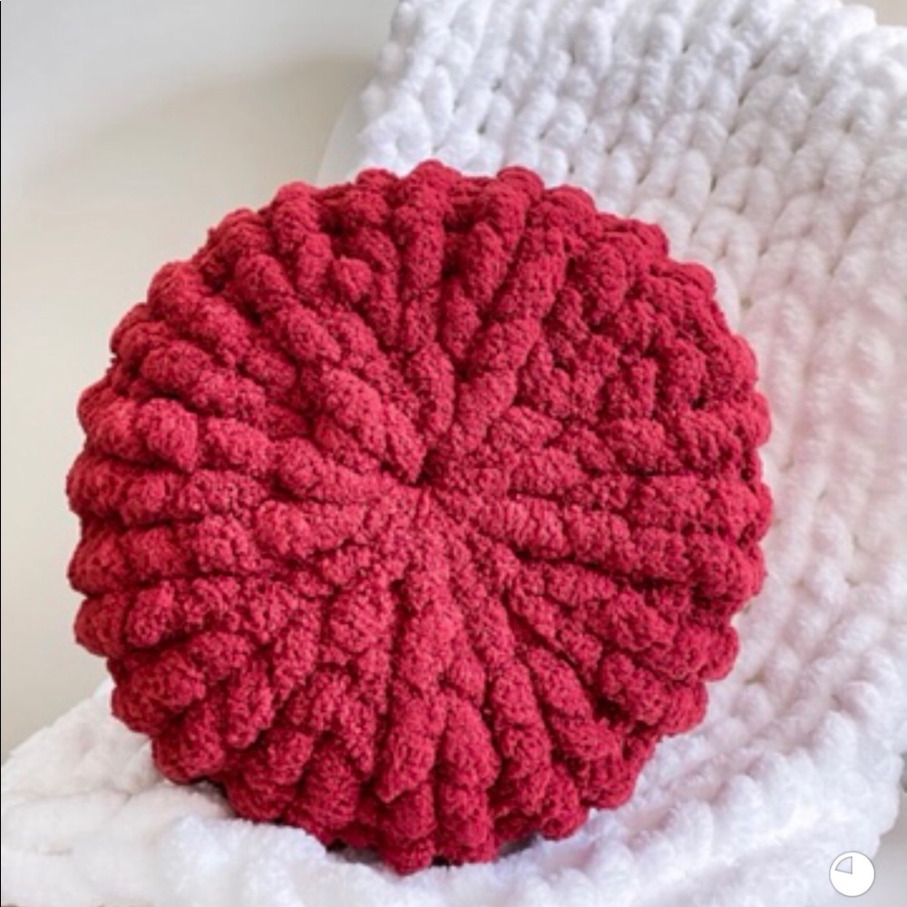 Cherry Bliss Chunky Knit Pillow
